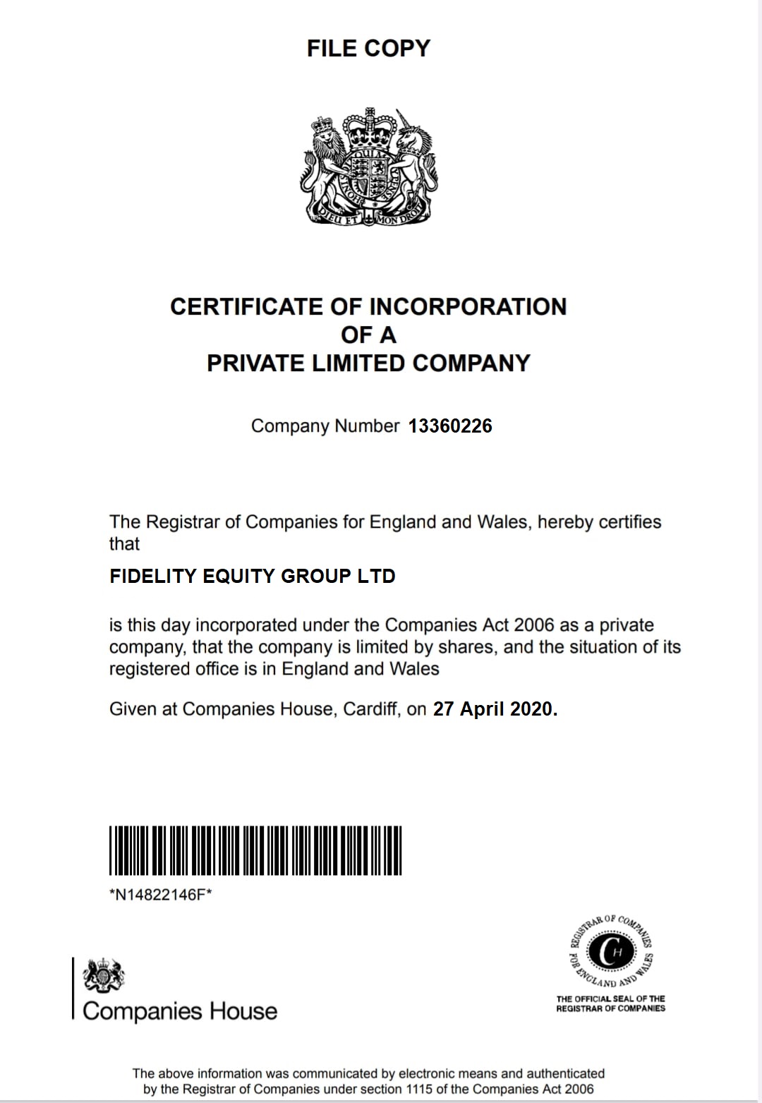 fidel-equity.org  certificate